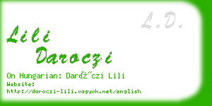 lili daroczi business card